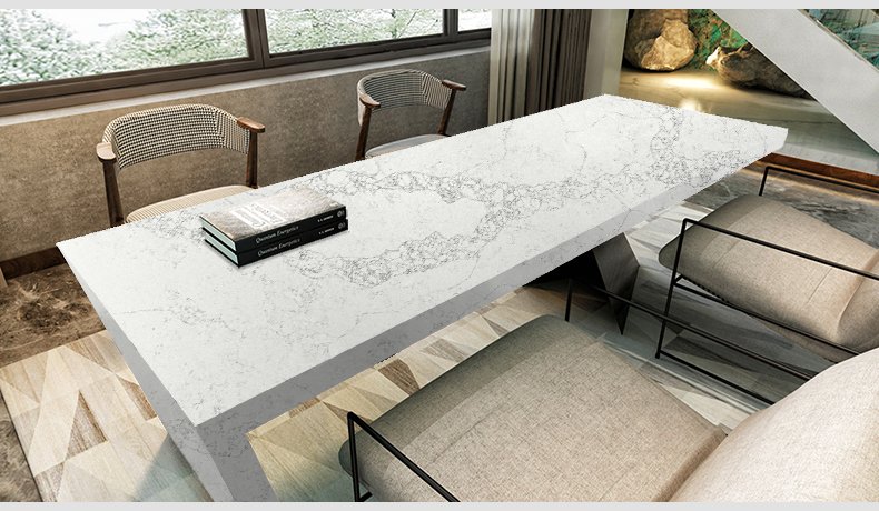 5025 Moon Calacatta White Quartz Pattern Customize