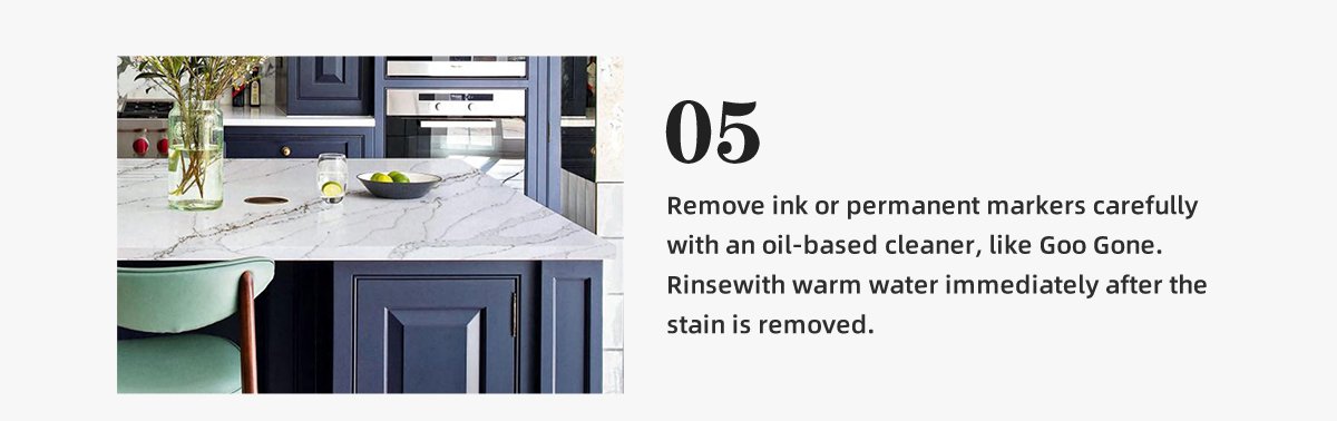 Remove ink or permanent markers carefully  with an oil-based cleaner, like Goo Gone.  Rinsewith warm water immediately after the  stain is removed.
