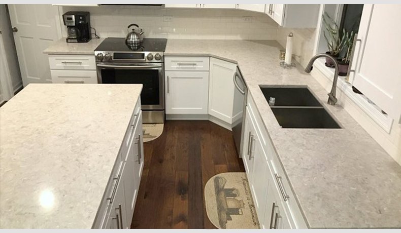 Tellaro White Quartz Countertops Slabs New Product Wholesale 4034