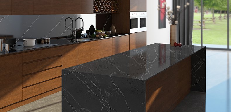 5039 Laurent Calacatta Black Quartz