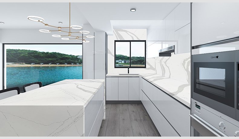 5014 Valley Calacatta Quartz Borghini Manufacturer